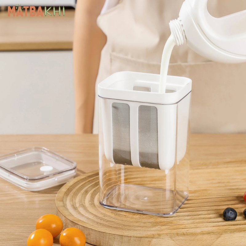 Yogurt Strainer, Multiple Usage Food Strainer, Greek Yogurt Filter Strainer, Stainless Steel Large Capacity Whey Separation Tool, Cheese Moisture Seperator