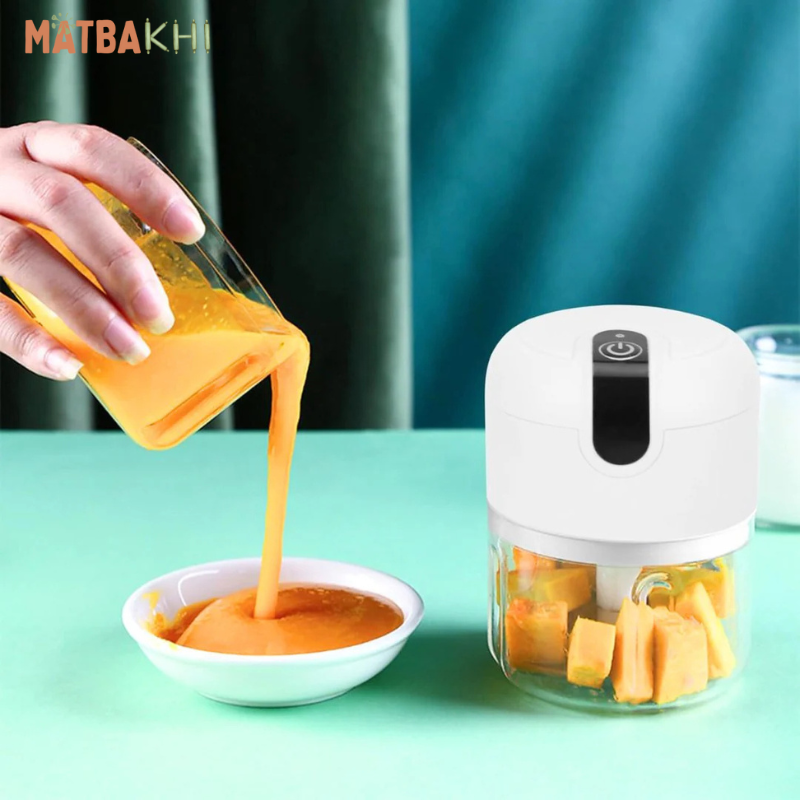 280ML Electric Garlic Chopper, Mini Portable Veggie Chopper, Garlic Grinder Masher Onion Chopper, Blender to Vegetable, Wireless Food Processor for Ginger, Chili, Fruit, Meat, etc