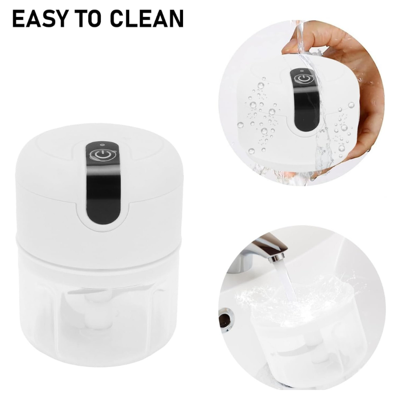 280ML Electric Garlic Chopper, Mini Portable Veggie Chopper, Garlic Grinder Masher Onion Chopper, Blender to Vegetable, Wireless Food Processor for Ginger, Chili, Fruit, Meat, etc