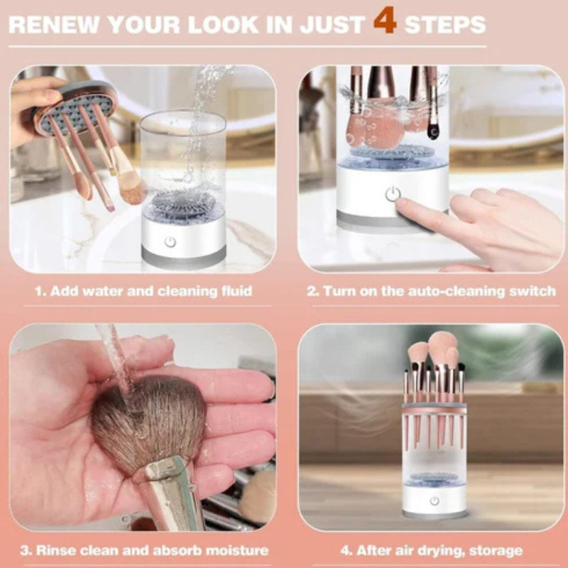 Multi-Functional Electric Makeup Brush Cleaner - Automatic, Energy Saving Makeup Brush Cleaner: Convenient and efficient Makeup Brush Cleaning Solution