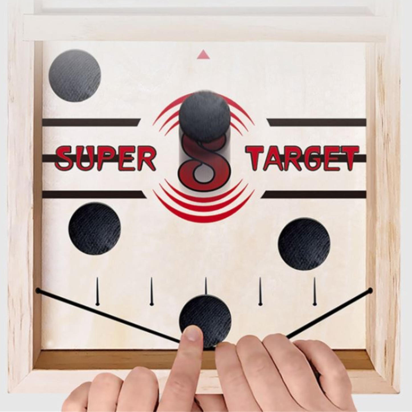 Wooden Hockey Battle Game – Classic 2 Player Tabletop Strategy Game for Family Fun