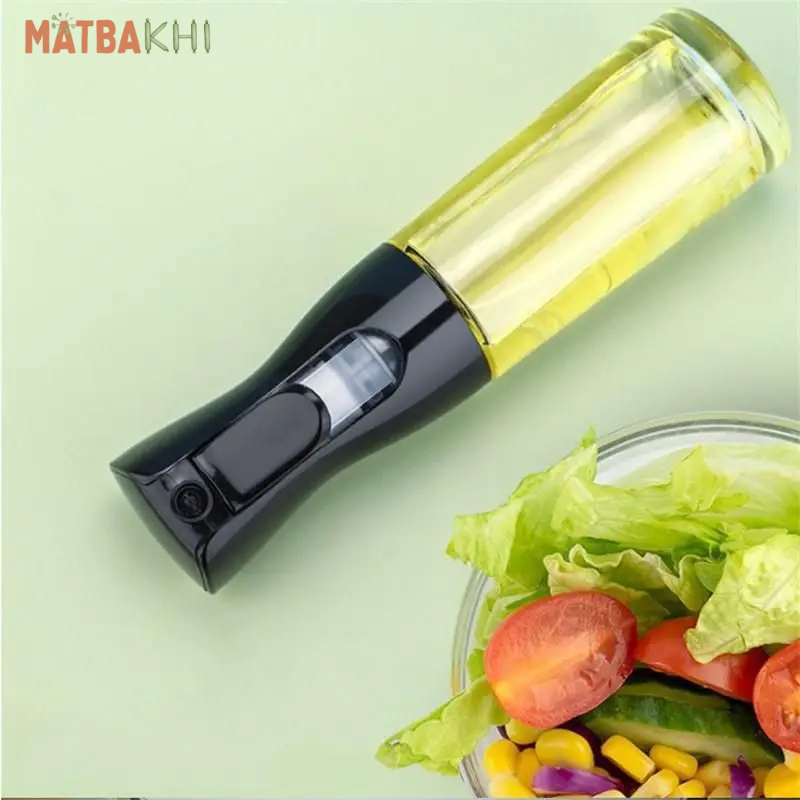 Olive Oil Sprayer for Cooking, 220ml Glass Oil Dispenser for Kitchen Gadgets, Food Grade Premium Spray Bottle, Continuous Spray with Portion Control, for Salad, Frying, BBQ