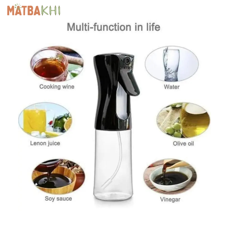Olive Oil Sprayer for Cooking, 220ml Glass Oil Dispenser for Kitchen Gadgets, Food Grade Premium Spray Bottle, Continuous Spray with Portion Control, for Salad, Frying, BBQ