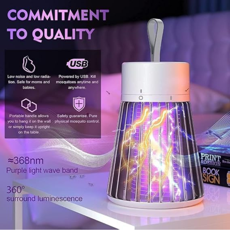 Mosquito Killer Lamp 2021 New Electric Shock Mosquito Lamp Purple Light Fly Trap DC 5V USB Killer Mute LED Night Light Mosquito Killer Pest Control