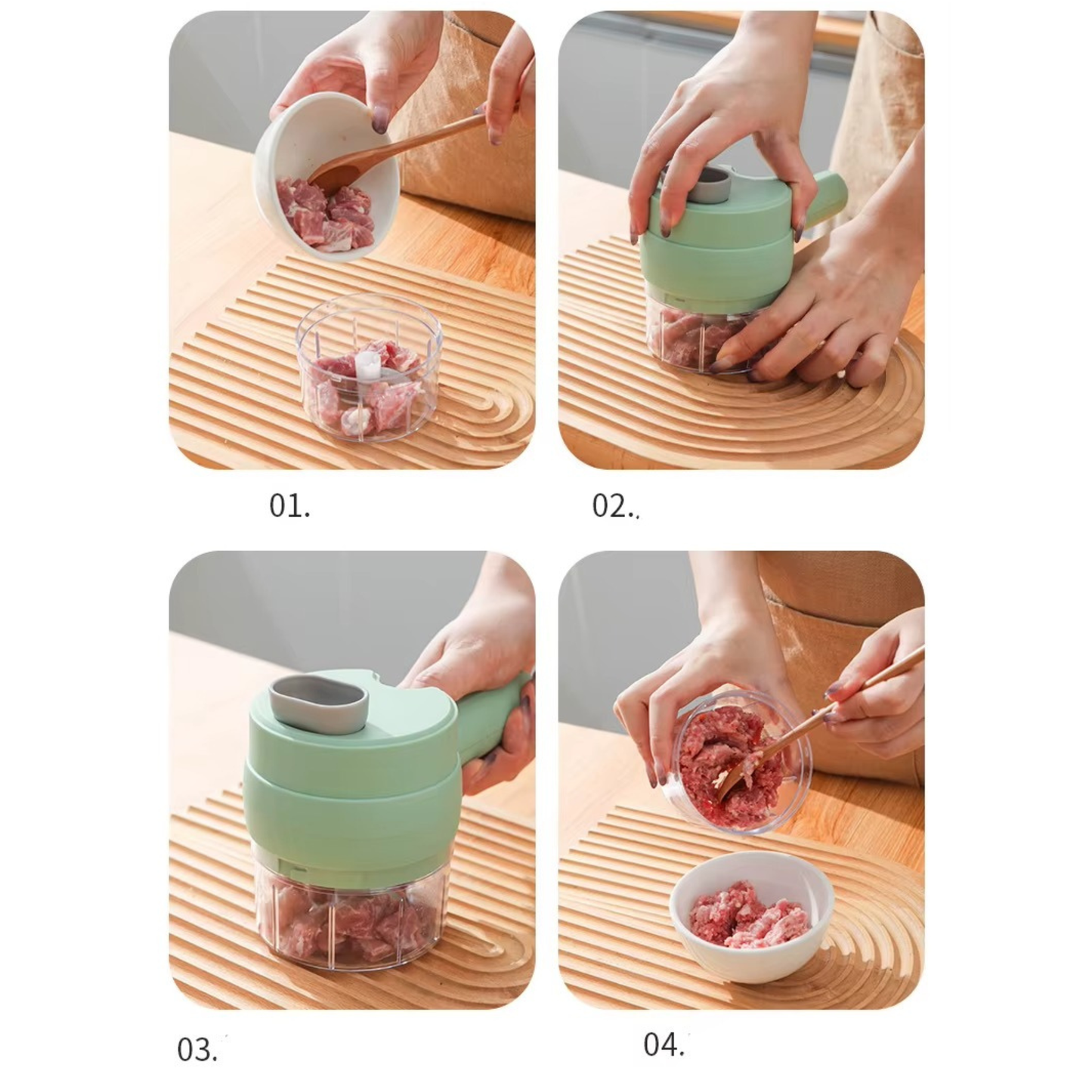 Electric Vegetable Cutter Set,Gatling Vegetable Chopper Mini Wireless Food Processor,Garlic Chili Onion Celery Ginger Meat Garlic Chopper