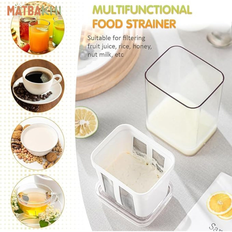 Yogurt Strainer, Multiple Usage Food Strainer, Greek Yogurt Filter Strainer, Stainless Steel Large Capacity Whey Separation Tool, Cheese Moisture Seperator