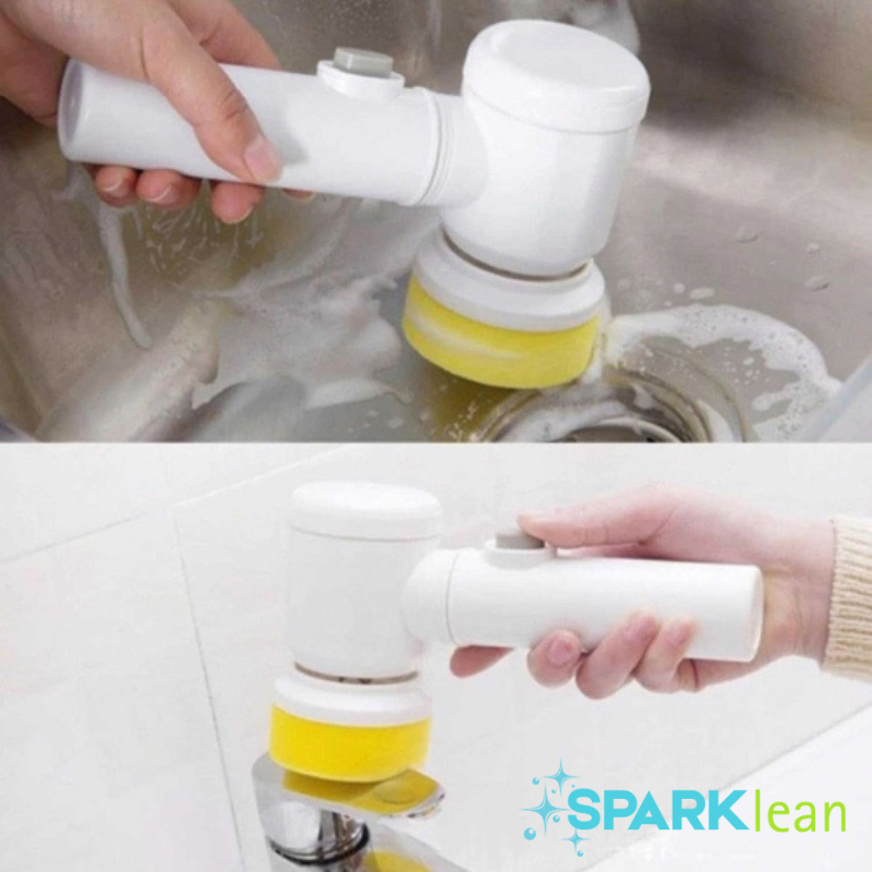 5 in 1 Magic Brush Nylon Bathtub Electric Multi-Functional Household Cleaning Brush USB Rechargeable Tiles Cleaning Brushes with 3 Brush Heads