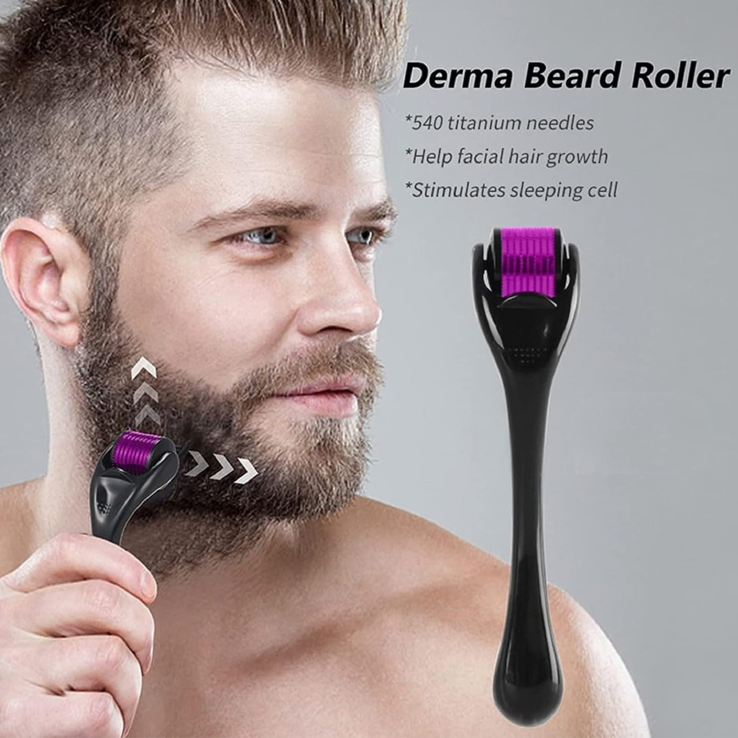 Derma Roller for Hair Growth & Beard Filling – Microneedling Scalp & Facial Care Tool for Hair Loss Support and Thicker Beard Appearance