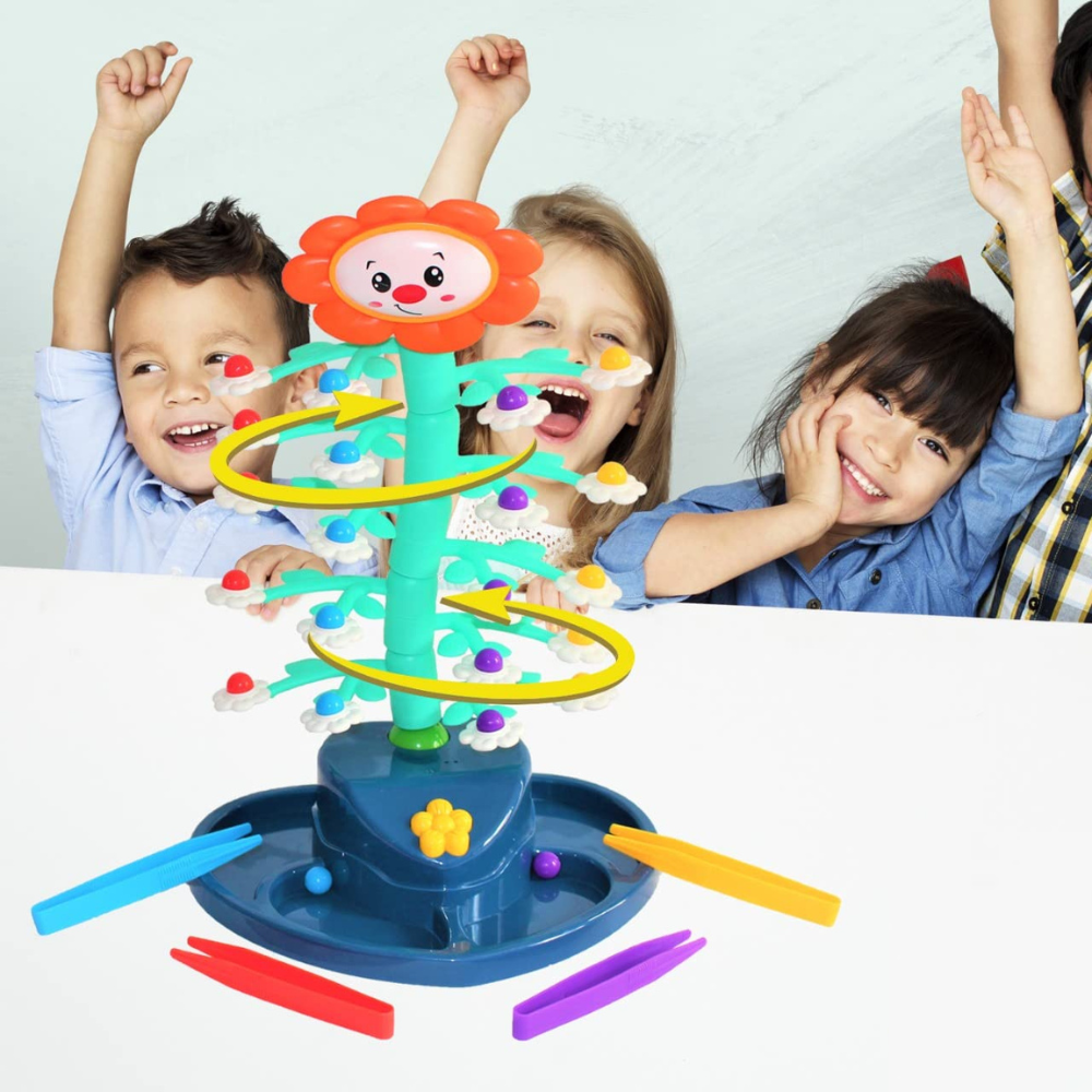 Interactive Swinging Sunflower Balance Game – Rotating Hands Challenge with Colorful Balls | Fun Motor-Skill Toy for Kids