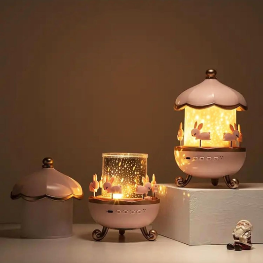 Bunny Bluetooth Music Box Projector – Rotating Night Light with Music & Dreamy Projection