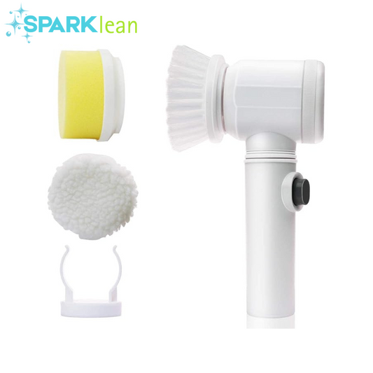 5 in 1 Magic Brush Nylon Bathtub Electric Multi-Functional Household Cleaning Brush USB Rechargeable Tiles Cleaning Brushes with 3 Brush Heads