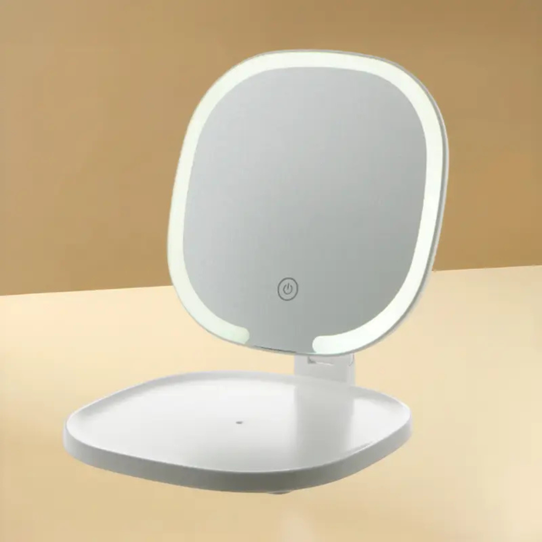 Portable Foldable LED Makeup Mirror with 3 Light Modes – Touch Control Vanity Mirror for Precision Makeup & Skincare