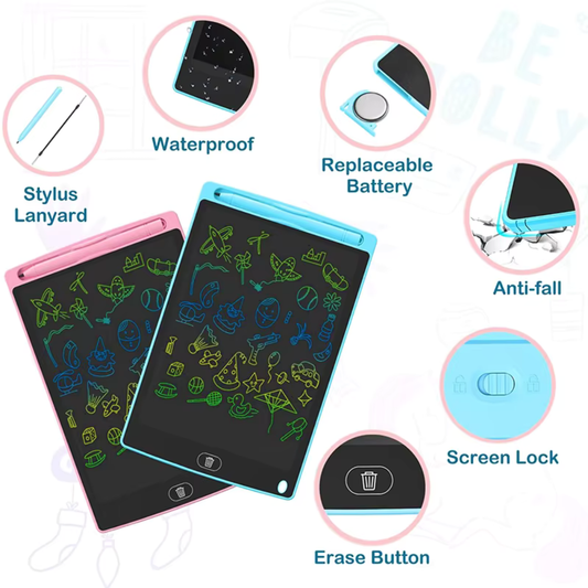LCD Digital Writing & Drawing Tablet – Reusable Sketchpad for Kids & Adults | One-Click Erase, Ultra-Light, Eco-Friendly