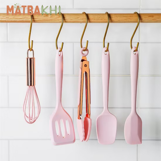 Kitchen Utensil Sets,Silicone kitchenware 5-Piece Set Cooking Spoon Spatula Whisk Brush Kitchen Tool Color Box Packaging Cooking Tool Sets