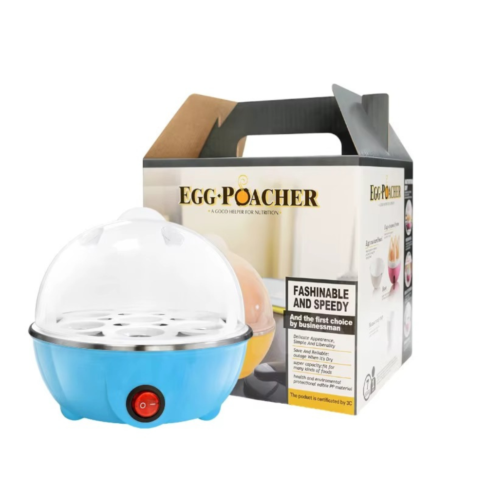 Electric Egg Cooker & Egg Boiler with Steamer Function – Multifunctional Mini Egg Poacher for Perfect Boiled Eggs