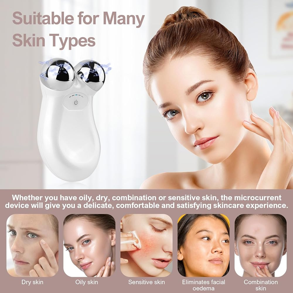 Electric Facial Toning & Lifting Device for Skin Tightening, Wrinkle Reduction & Face Massage – Compact Beauty Tool