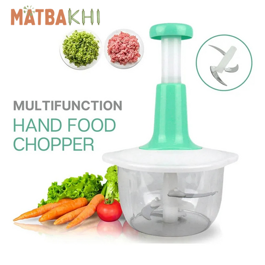Food Chopper 2L Powerful Manual Food Chopper with Water Filter Handheld Mini food Processor, Vegetables, Fruits, Onions Choppers, Dicers and Mers,Green