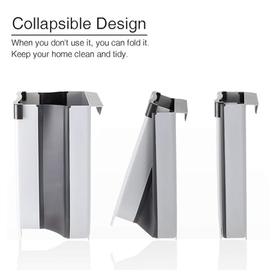 10L Foldable Kitchen Waste Bin with Standing Structure – Space-Saving Hanging Trash Can for Cabinets &amp; Counters