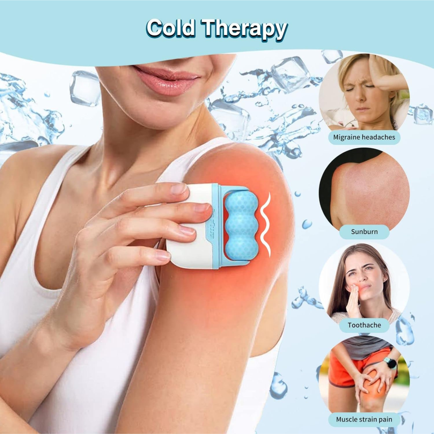 2-in-1 Ice Roller for Face & Skin Care – Dual Head Cooling Massager