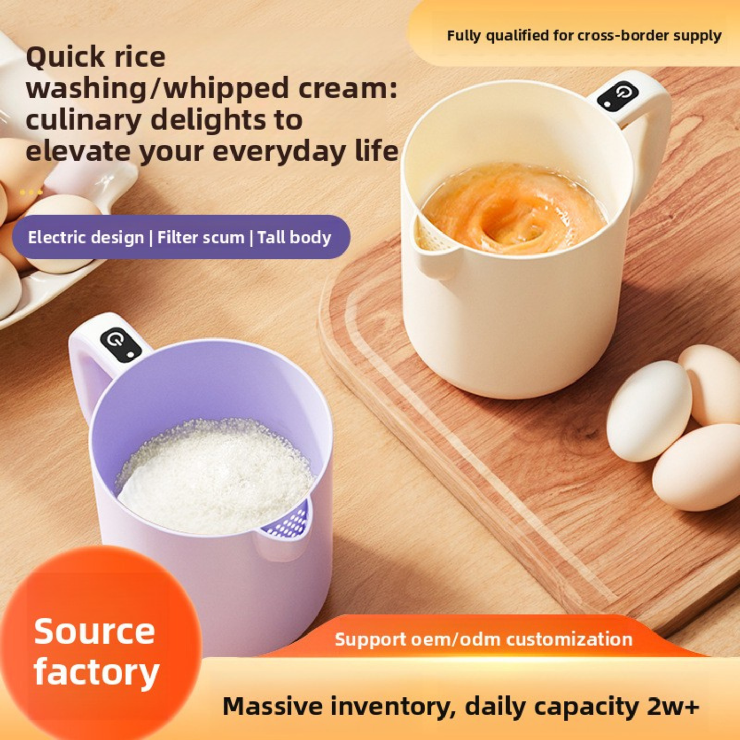 Electric Mixer for Eggs, Flour & Baking – Handheld Kitchen Whisk