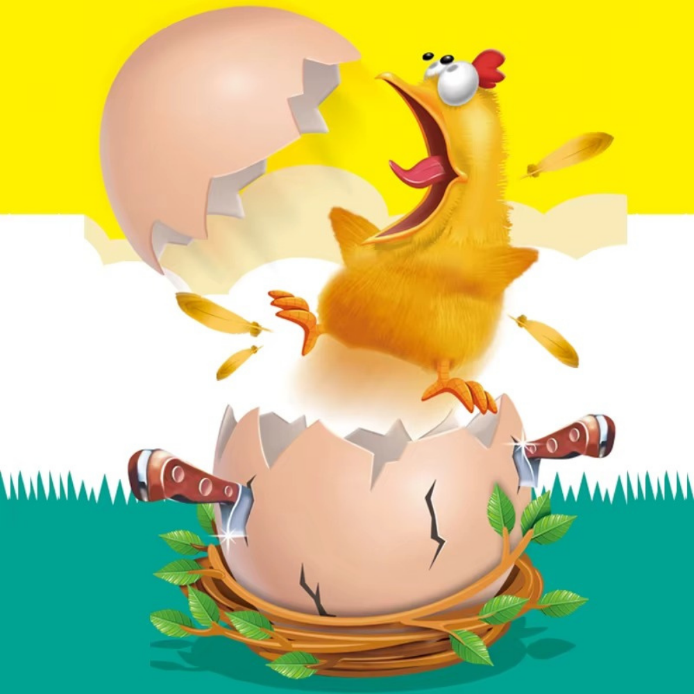 Fright Chick Egg Surprise Game – Insert the Swords & Avoid the Jump! Family Party Challenge Toy