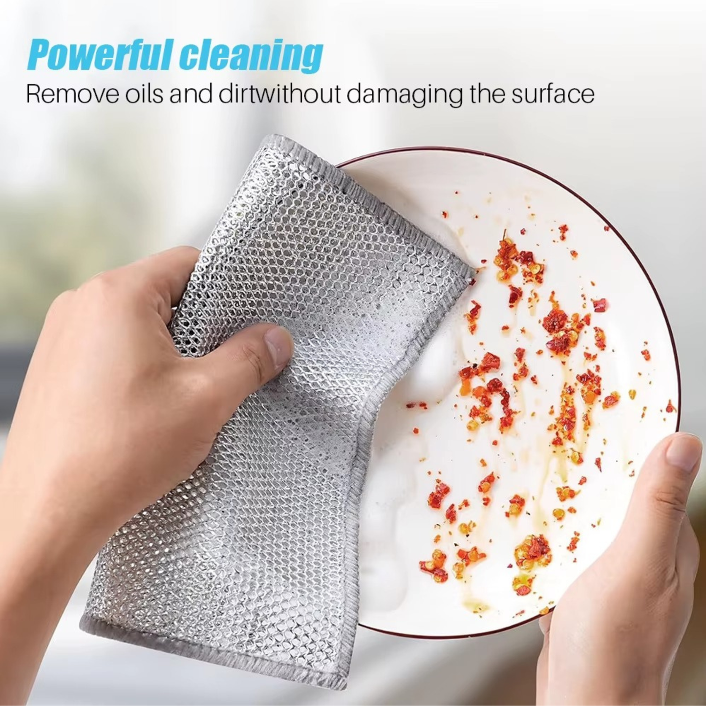 Heavy-Duty Steel Wire Mesh Scrubber Cloths for Dishwashing, Grease & Burnt Stain Cleaning – 5 Pack Set