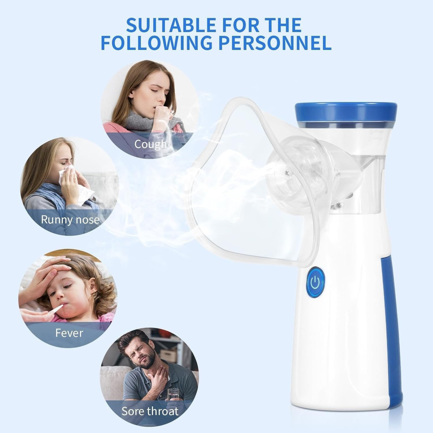 Portable Mesh Nebulizer Machine | Handheld Respiratory Care Device with Quiet Operation, Low Power Consumption & Compact Design