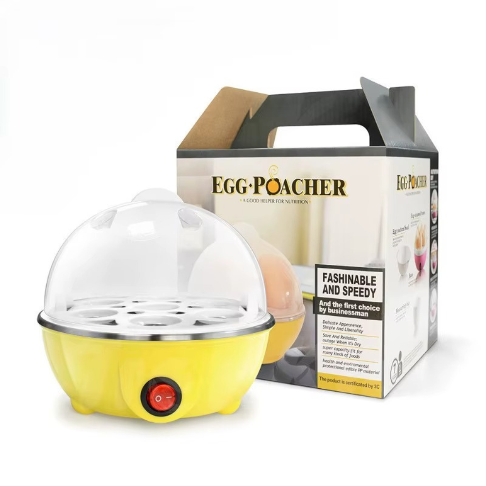 Electric Egg Cooker & Egg Boiler with Steamer Function – Multifunctional Mini Egg Poacher for Perfect Boiled Eggs