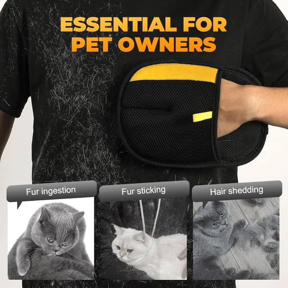 Reusable Double-Sided Pet Hair Removal Gloves – Electrostatic Fur Remover for Couch, Carpet, Furniture & Car Seats