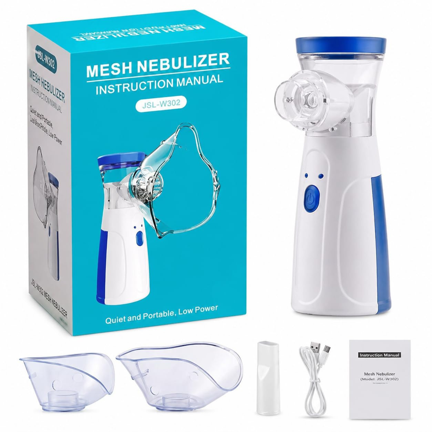 Portable Mesh Nebulizer Machine | Handheld Respiratory Care Device with Quiet Operation, Low Power Consumption & Compact Design