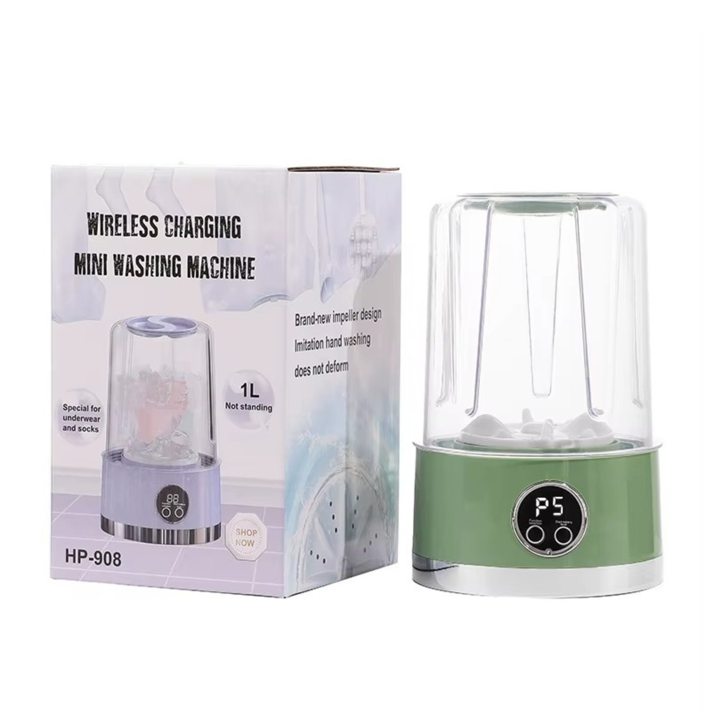 Rechargeable USB Mini Automatic Top‑Load Washing Machine – Portable Compact Clothes Washer for Daily Use