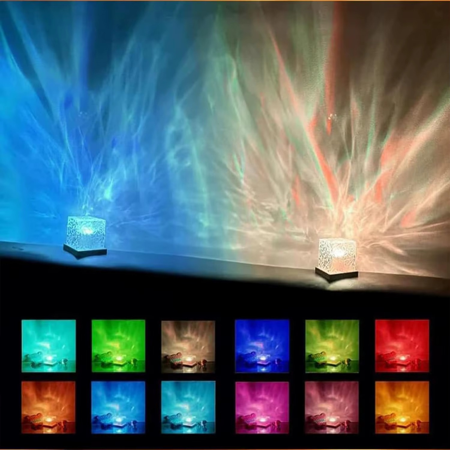 Aurora Northern Lights Ocean Wave Projector Lamp – LED Galaxy Night Light with Remote Control & Relaxing Ambience Modes