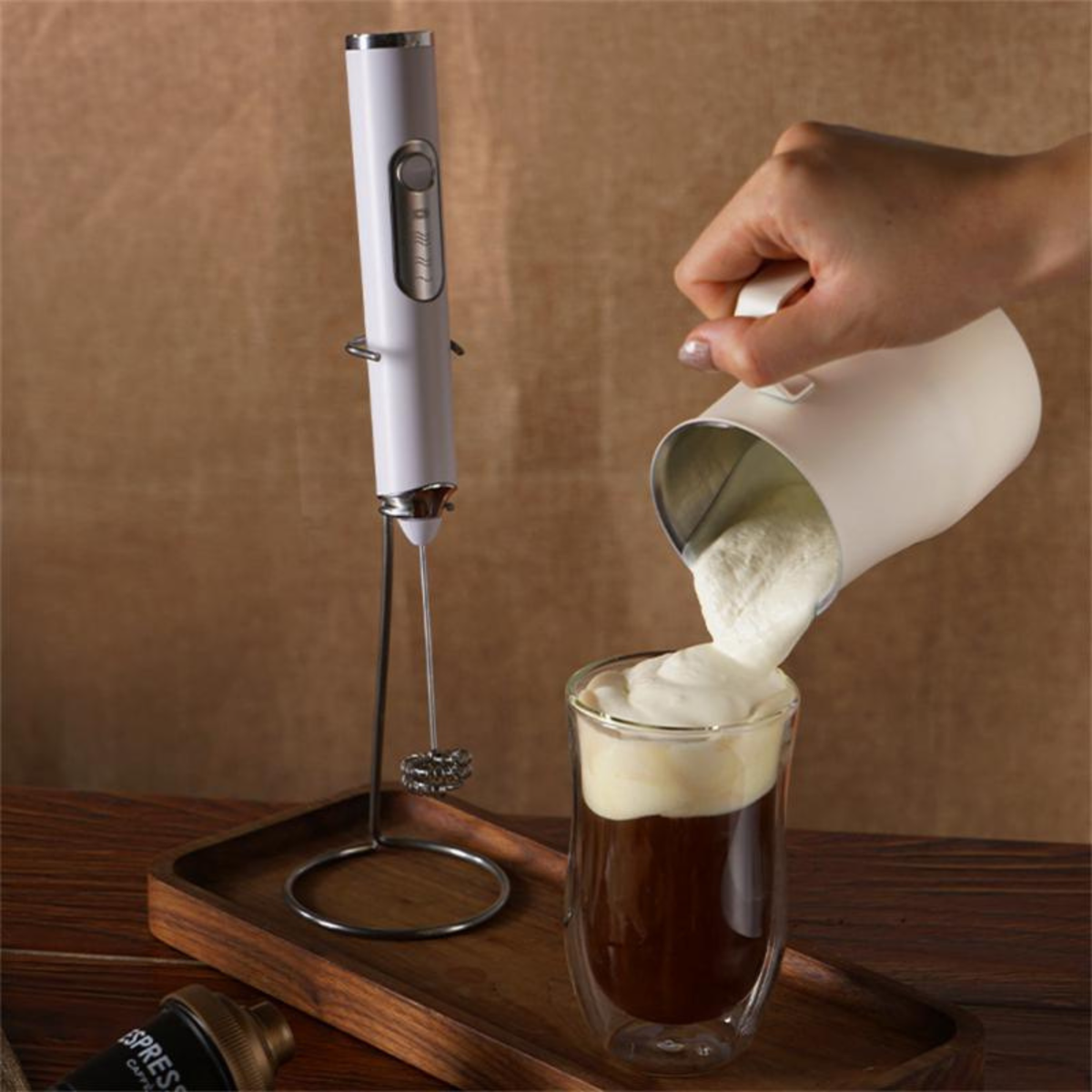 Electric Milk Frother & Egg Beater – Viral Coffee Mixer for Creamy Drinks & Fast Whisking