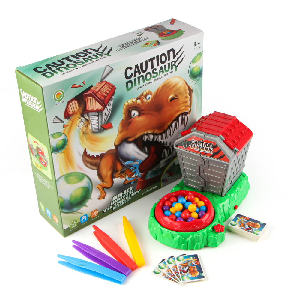 Caution Dinosaur Egg-Stealing Game – Draw a Card, Pick an Egg & Don’t Wake the Dino! Suspense Family Fun Toy