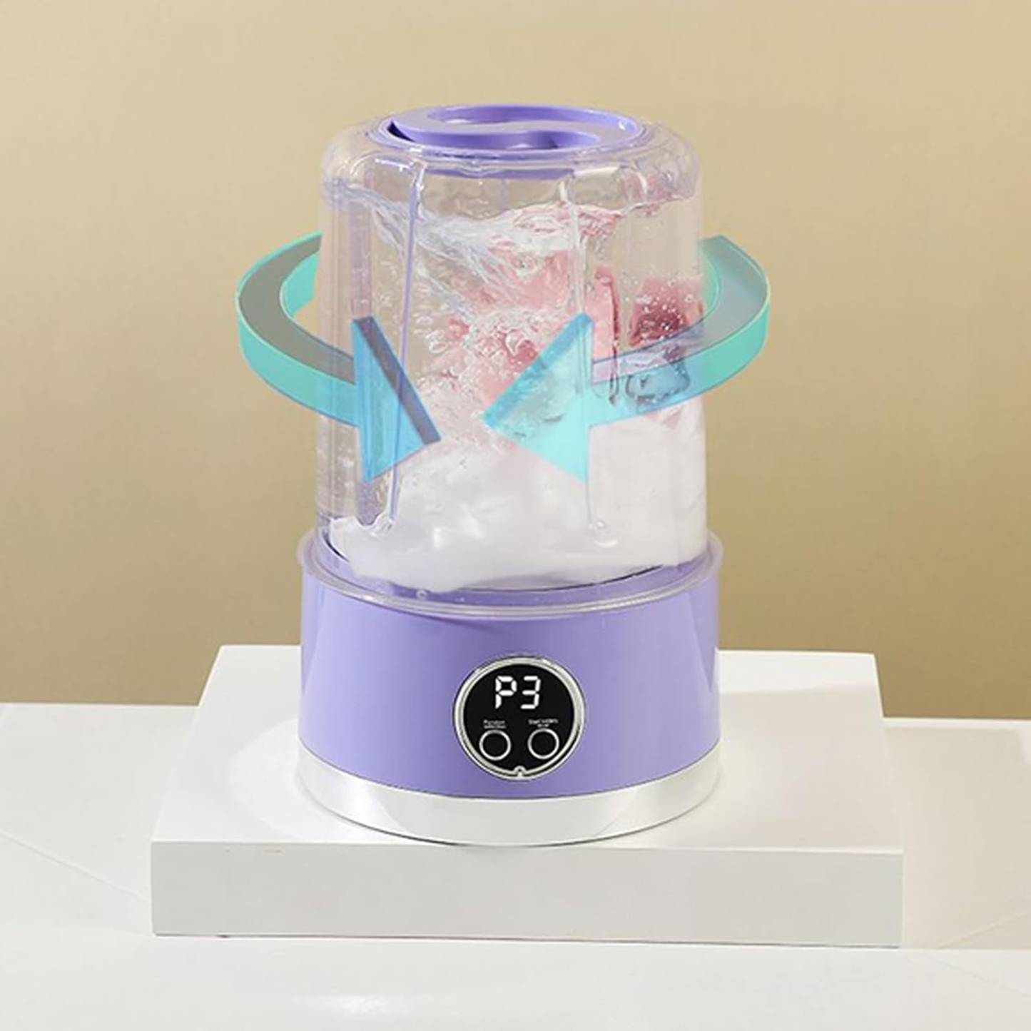 Rechargeable USB Mini Automatic Top‑Load Washing Machine – Portable Compact Clothes Washer for Daily Use