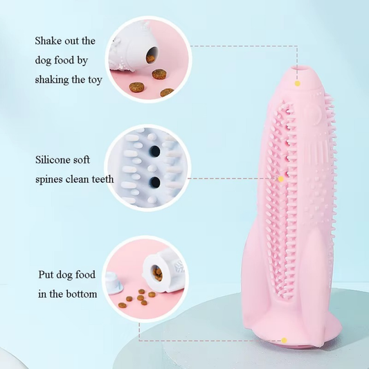 Luxury Interactive Silicone Dog Toothbrush Chew Toy – Dual‑Action Feeding & Dental Clean Toy