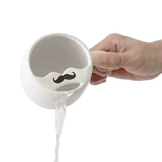 Beard & Mustache Guard Coffee Mug – Protects Your Beard While Drinking (18 oz)