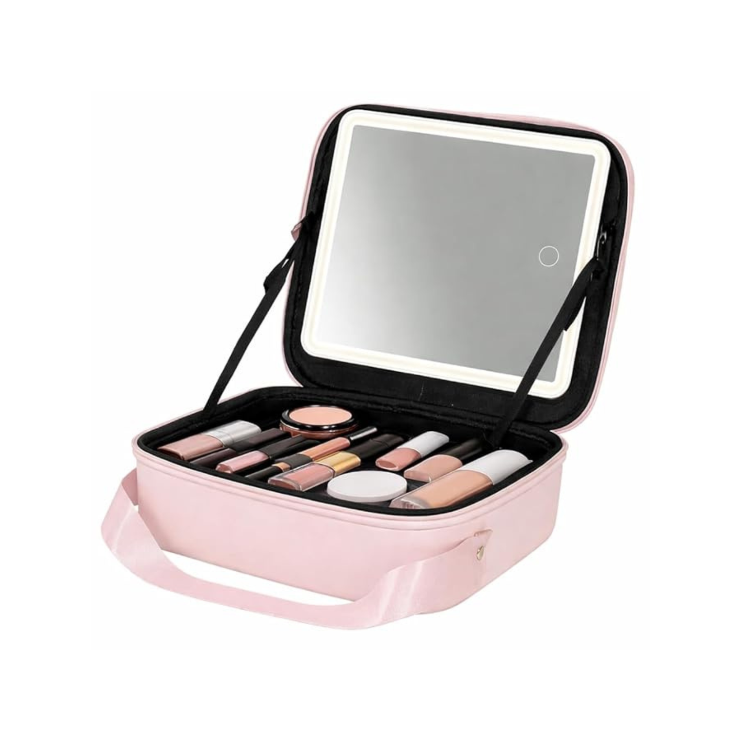 Portable Makeup Storage Bag with Detachable Mirror – Large Cosmetic Organizer for Travel & Daily Use